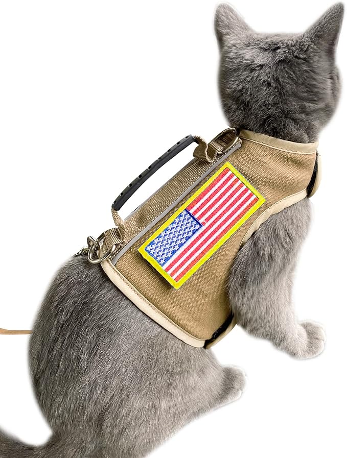 Tactical Cat Harness and Leash for Walking Escape Proof, Adjustable Cat Walking - Image 7