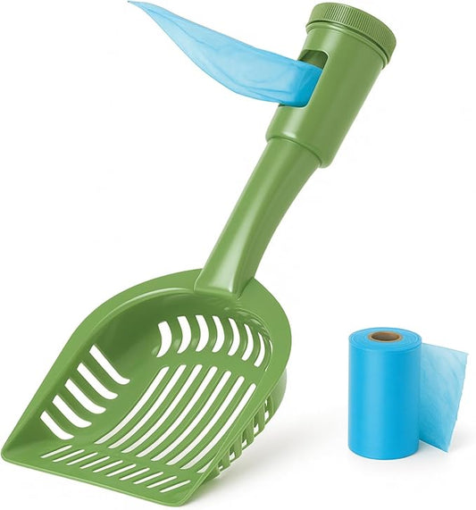 2-in-1 Pooper Scooper with Bag Attachment, Cat Litter Shovel Scoop with Bag by Unknown