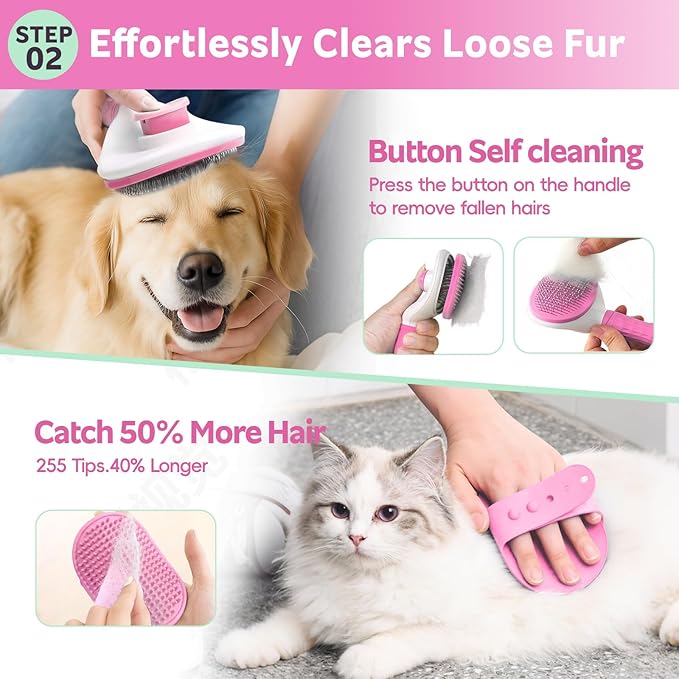 Dog Brush for Shedding 13pcs Bath Grooming Kit - Image 4
