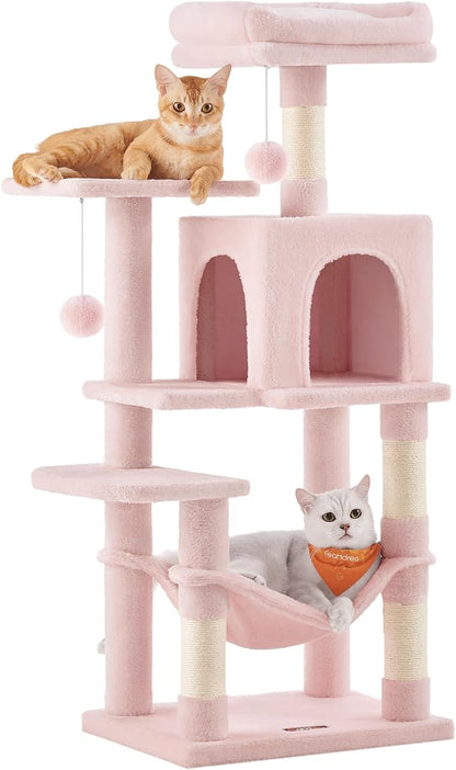 Feandrea Cat Tree, 44.1-Inch Cat Tower, Plush Multi-Level Condo by FeandreabySONGMICSHOME