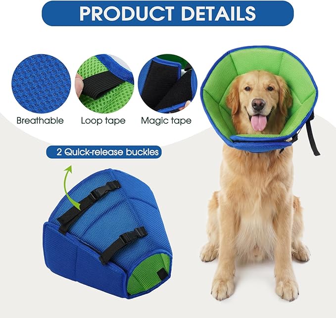 Dog Cone Collar After Surgery for Large Dogs, Adjustable Soft Cone for Dogs to - Image 4