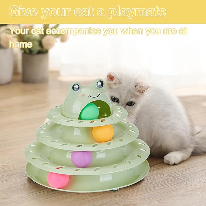 Gefryco Cat Toys 4-Tier Roller Track, Turntable Cat Tower Toy - Image 6