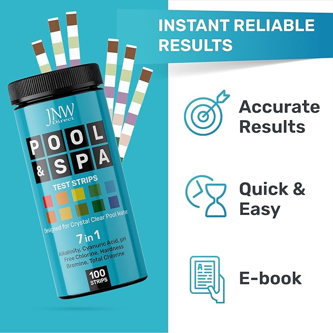 JNW 7-in-1 Pool Test Strips, 100 Quick & Accurate Test Strips - Image 4
