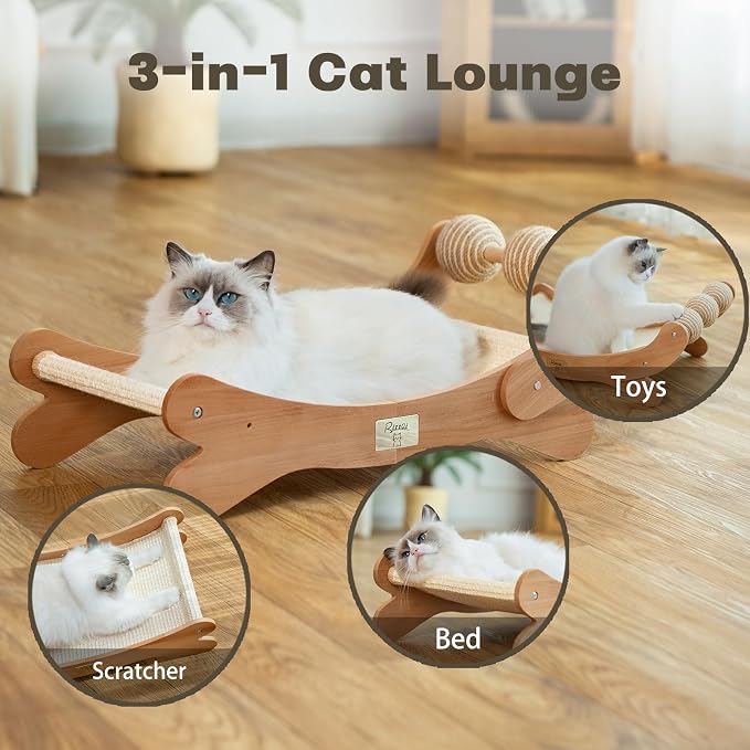 Cat Scratcher with Sisal Ball, Durable Cat Beds with Hammock - Image 3