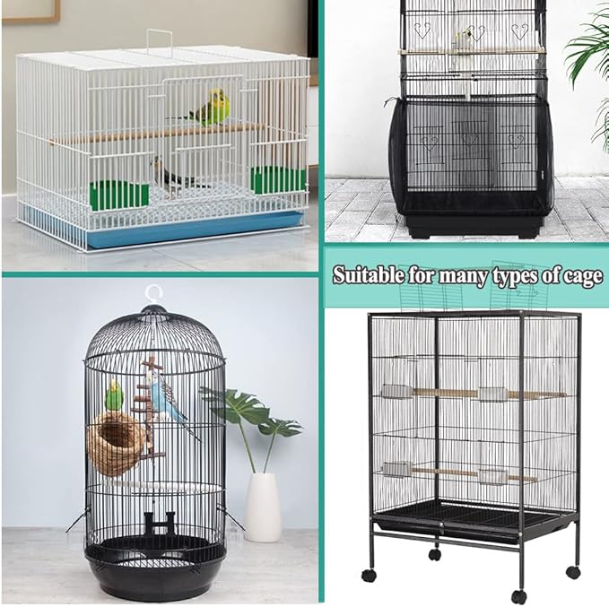 ASOCEA Bird Cage Seed Catcher, Universal Bird Cage Cover Skirt, Adjustable - Image 5