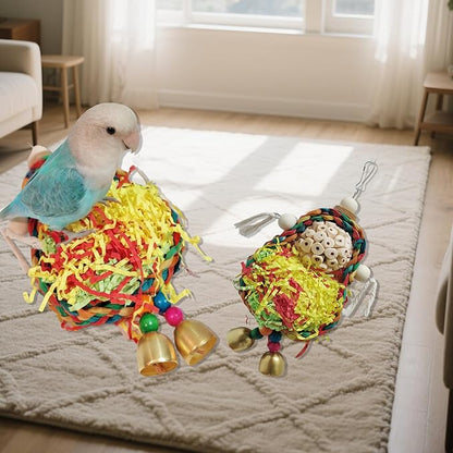 Parakeet Toys, Natural Sola Balls and Shredding Hanging Chewing Toy, Bird Toys - Image 10