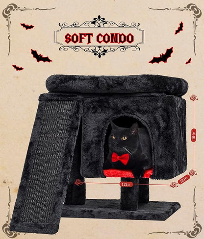 SYANDLVY Gothic Cat Tree with Coffin Bed - Image 5