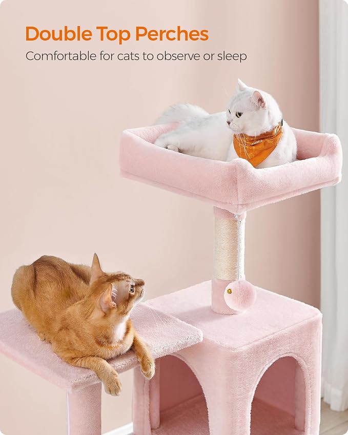 Feandrea Cat Tree, 55.1-Inch Cat Tower, Plush Multi-Level Condo - Image 3
