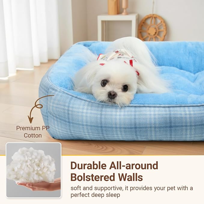 MIHIKK Rectangle Dog Beds for Small Medium Dogs & Cats, Orthopedic Sleeping Pet - Image 2