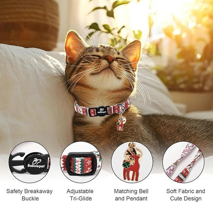 2 Pack Christmas Cat Collars - Image 3