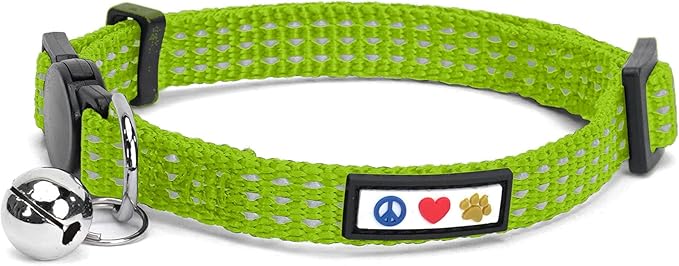 Pawtitas Reflective Green Cat Collar by Pawtitas