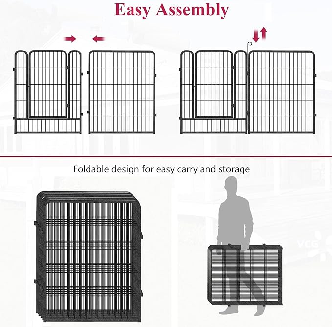 Dog Playpen Dog Fence Outdoor for Yard, 32inch 28 Panels Dog Pens Outside - Image 6