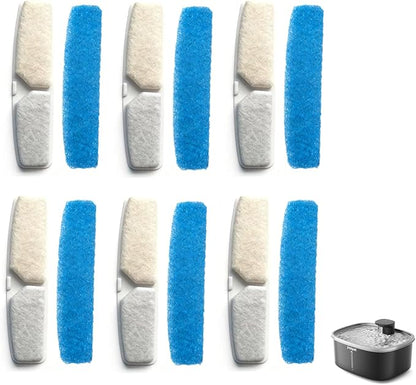 6 Packs Dog Water Fountain Filters & 6 Packs Pump Filters Sponges Replacement by Unknown