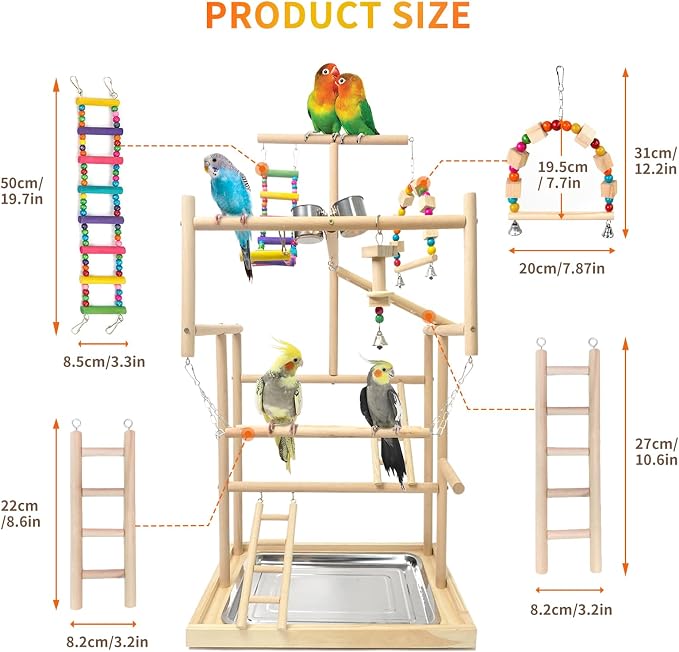 Bird Playground, Playstand for Parrot Cage Accessories - Image 7