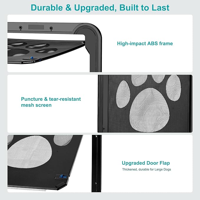 Ownpets Dog Screen Door, Inside Door Flap 12x14x0.4 Inch, Lockable Pet Screen - Image 2