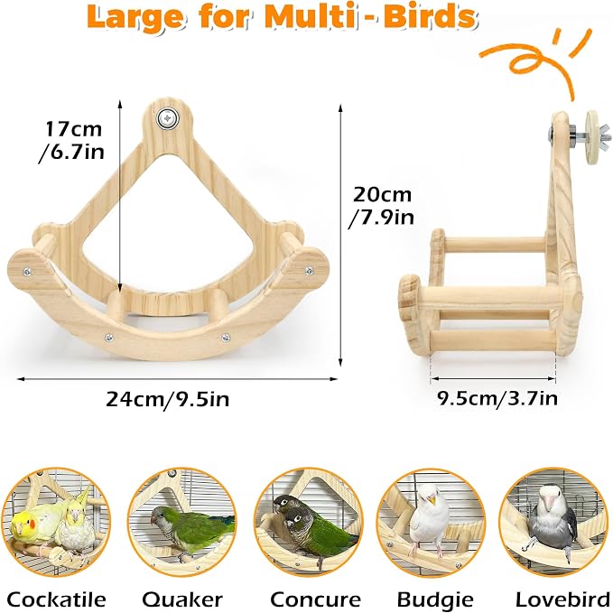 Rocking Bird Toys Perch for Window and Cage, Bird Perch for Wall Suction Mount - Image 6