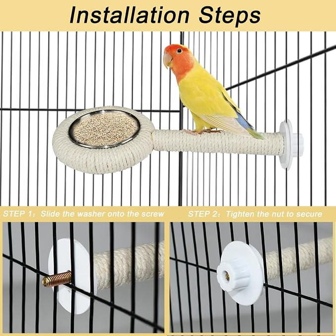 ASOCEA Bird Perch Feeding Cup, Bird Bowls - Image 5