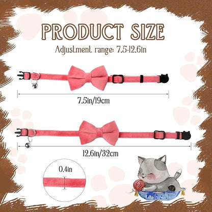 Sliverdew 2 Pcs Velvet Cat Bow Tie Collar Breakaway Cat Collar - Image 3