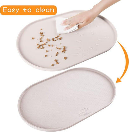 100% Waterproof 0.5" Raised Edge BPA Free Silicone Dog Food Mat, Pet Cat - Image 4