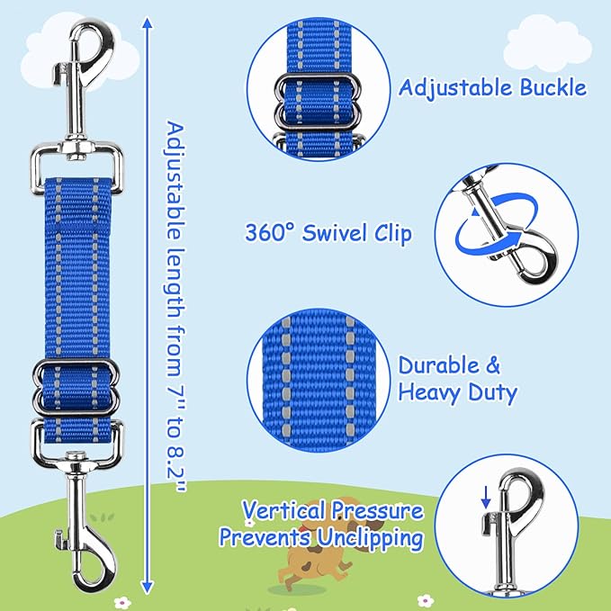 YUEPET Dog Safety Collar Clips 2 Pack Adjustable Prong Collar Backup Clips - Image 2