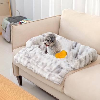 FUNNY FUZZY Pet Fluffy Fuzzy Couch Cover, Calming Washable Dog Bed Sofa by FUNNYFUZZY