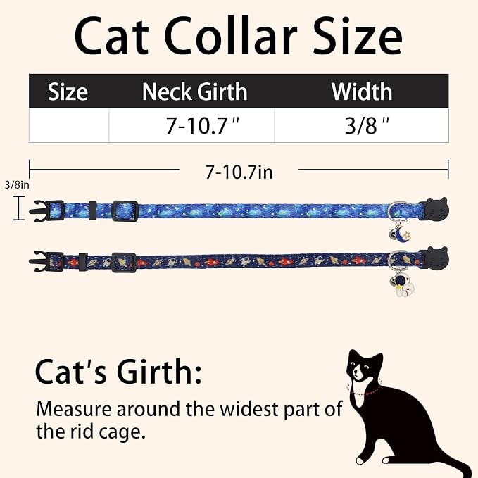 Cat Collar Breakaway, 2 Pack Cotton Cats Collars - Image 5