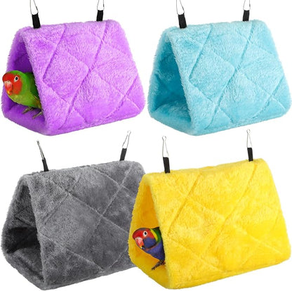 4 Pcs Winter Warm Bird Nest for Cage Plush Birds Hanging Snuggle Cave 6.7" and by Unknown