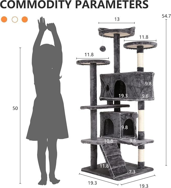 Cat Tree for Indoor Cats, Space Saving Cat Activity Center, Durable Pet Play - Image 6