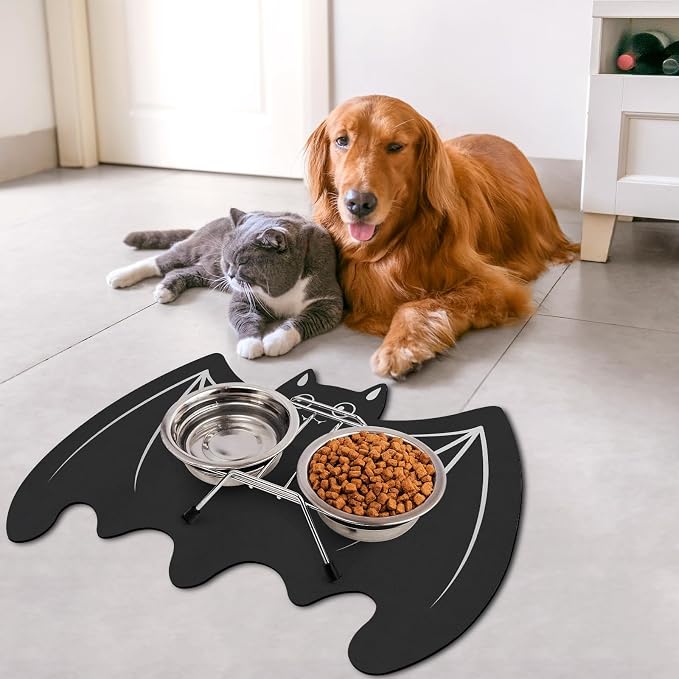 Pet Mats for Food and Water Dog Cat Food Mats Pet Feeding Mat Anti-Slip No - Image 2