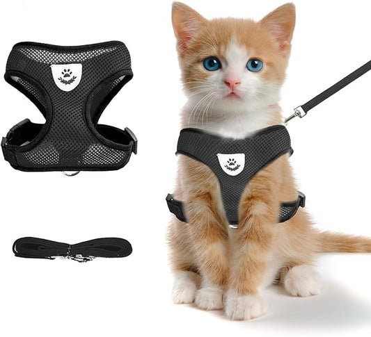 shudyear Summer cat Chest Harness and Leash, Anti-Escape Adjustable Soft mesh by Shudyear