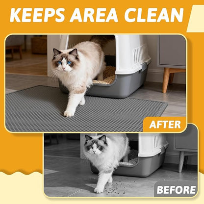 Pieviev Cat Litter Mat Double Layer Waterproof Urine Proof Trapping Mat 1 Pack) - Image 3