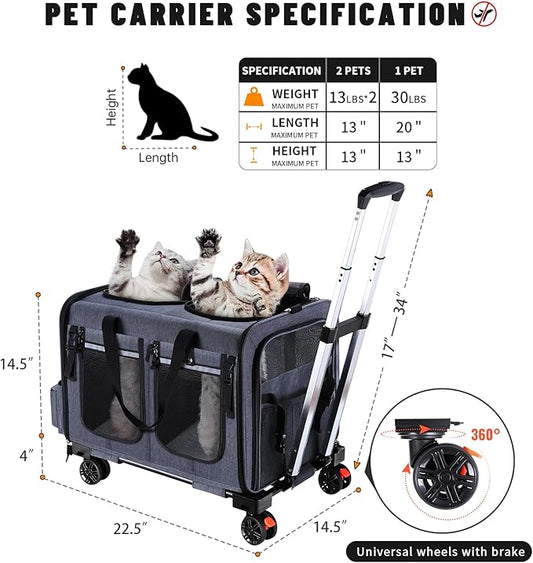 Cat Carrier for 2 Cats, Cat Carrier - Image 2