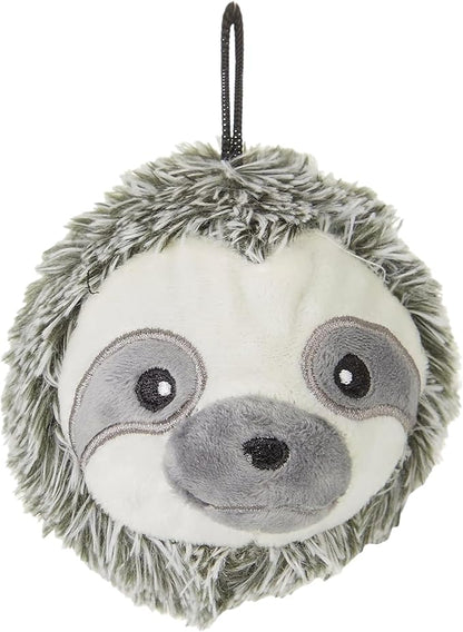 Pet Lou 4 Inch EZ Squeaky Sloth Ball Dog Plush Toy, Stuffing-Free Soft Plush by Pet+Lou