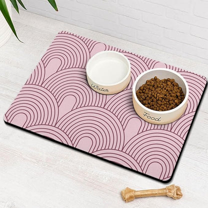 Dog Food Mats for Floors Absorbent, Pet Cat Food Mat by Ayiashiab