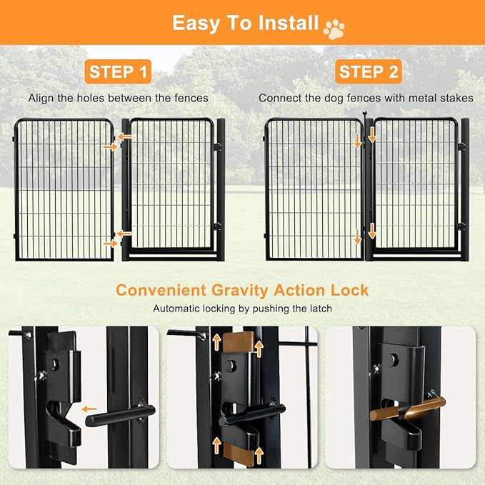 Dog Fence Indoor Pens Outside, Portable Outdoor Dog Playpen 40" H 10 Panels Pet - Image 7