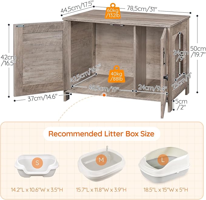 HOOBRO Litter Box Enclosure, Cat Litter Box Furniture - Image 4