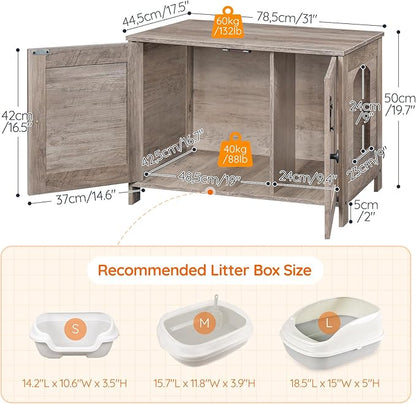 HOOBRO Litter Box Enclosure, Cat Litter Box Furniture - Image 4