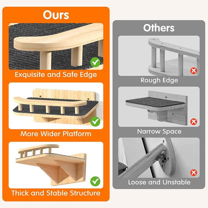 Cat Wall Shelves with 3 Steps, Floating Cat Shelves - Image 7