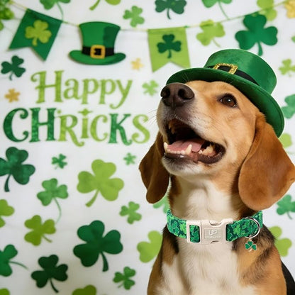 St. Patrick's Day Dog Collar, UP URARA PUP Shamrock Adjustable Pet Collar - Image 5