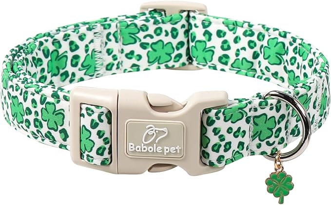 St Patricks Day Dog Collar for Large Dogs by Babolepet