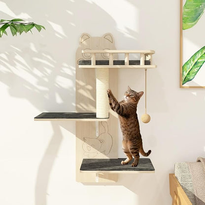 Cat Wall Shelves, 3 Platform Kitten Wall Furniture, DIY by Unknown