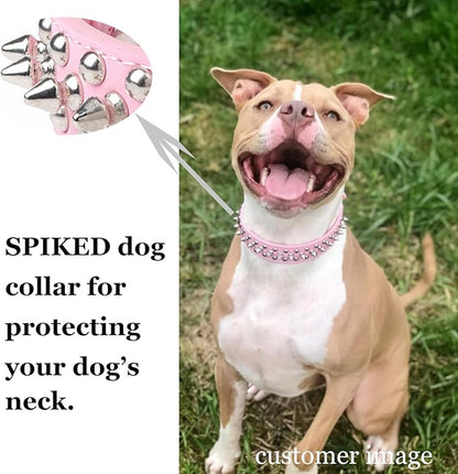TEEMERRYCA Adjustable Leather Spiked Studded Dog Collars - Image 4