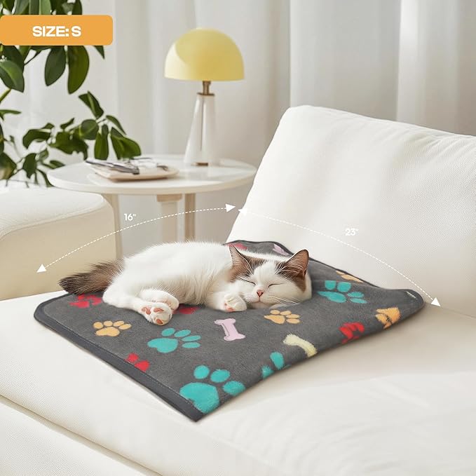 Luciphia 1 Pack 3 Blankets Fluffy Premium Fleece Pet Blanket Flannel Paw - Image 5