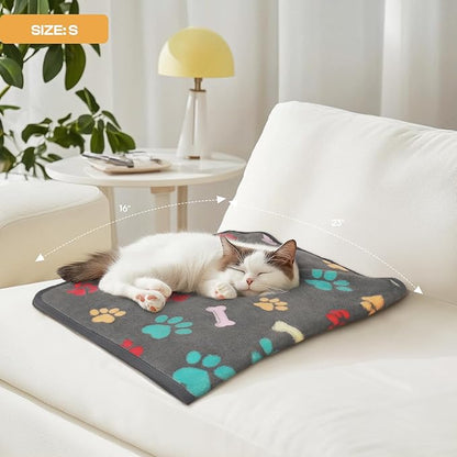 Luciphia 1 Pack 3 Blankets Fluffy Premium Fleece Pet Blanket Flannel Paw - Image 5