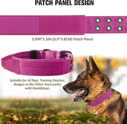 Tactical Dog Collar with Handle, Military Adjustable Heavy Duty Metal Buckle - Image 4