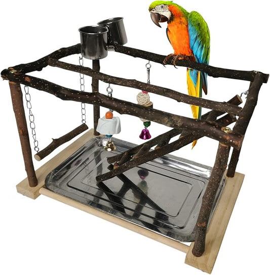 Tfwadmx Parrots Playstand Bird Play Gym Cockatiel Playground Wood Perch Stand by Tfwadmx