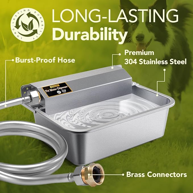 Automatic Water Dispenser for Dogs 2 Gallons, 304 Stainless Steel Dog Water - Image 2
