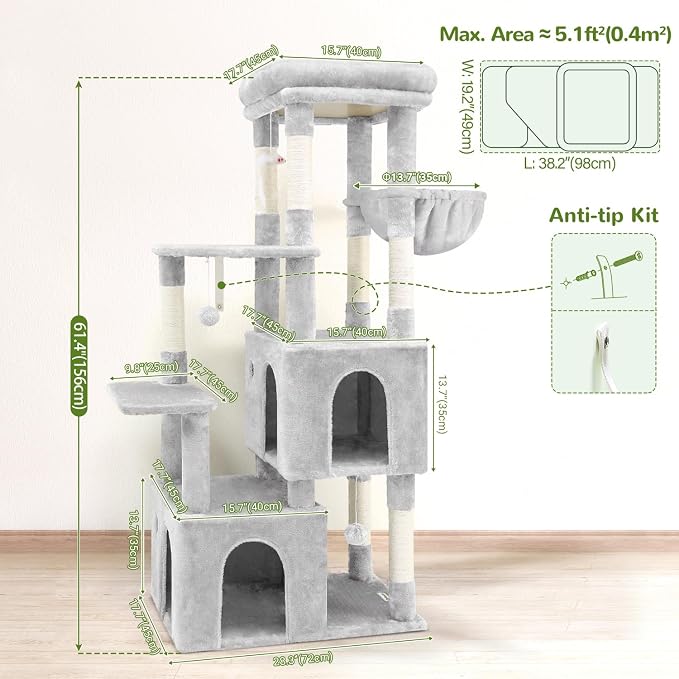 Globlazer Cat Tower for Indoor Cats, Heavy Duty Cat Trees for Large Adult Big - Image 6