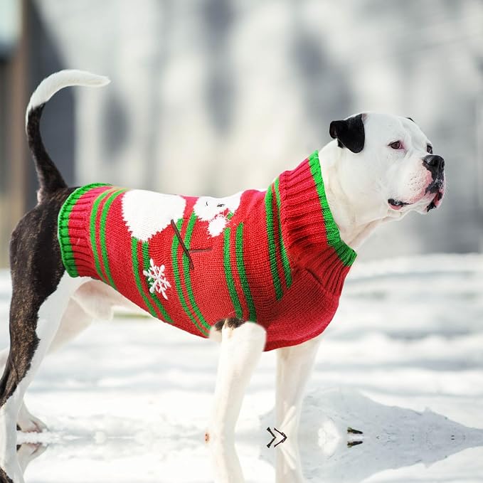 Dog Christmas Sweater Cute Snowman Puppy Cat Costume Boy Girls Xmas Holiday Pet - Image 2