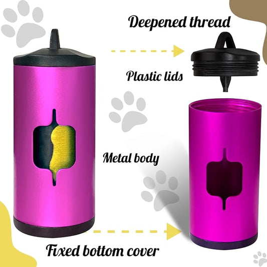 Metal Dog Poop Bag Holder 2-Pack w/Leash Clip|Durable Scratch-Resistant - Image 2